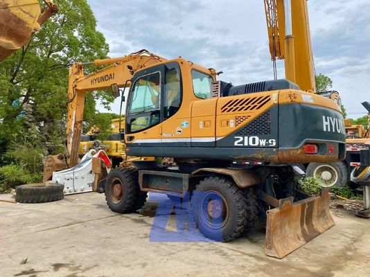 Excavatrice sur pneus HYUNDAI 210W-9 d'origine coréenne d'occasion, 210W-9, 21 tonnes, équipement de construction robuste